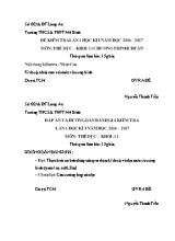 Bộ đề kiểm tra 15p Thể dục lớp 11 - Năm học 2016-2017 - Trường THPT Mỹ Bình